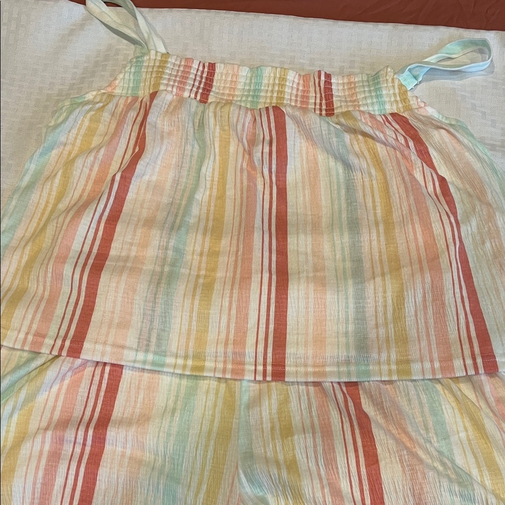 Striped Multicolor Sleeveless Top with shorts